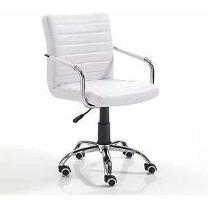 Oresteluchetta Bureaustoel Simi White, PU-leder, wit, H.80/90 x L.57 x D.56