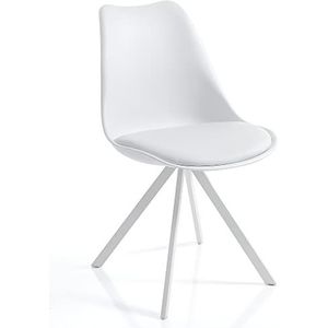 Oresteluchetta Set van 4 Smart Slim White stoelen, polypropyleen, wit, H.82 x L 48 x D 58 V, 4 stuks