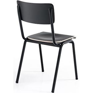 Oresteluchetta Set van 4 stoelen SKUL zwart, staal, zwart, hoogte 80 x 44 x D 57, 4 stuks