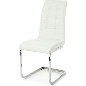 Oresteluchetta Set van 4 stoelen KOBES witte stoel, kunstleer, wit, H.98 L.44 P.58, 4 eenheden