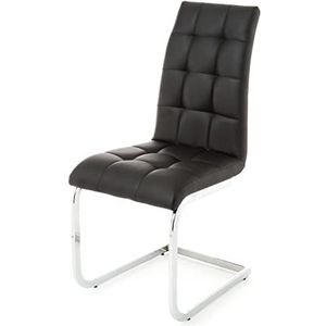 Oresteluchetta Set van 4 stoelen KOBES Black stoel, kunstleer, zwart, H.98 L.44 P.58, 4 eenheden