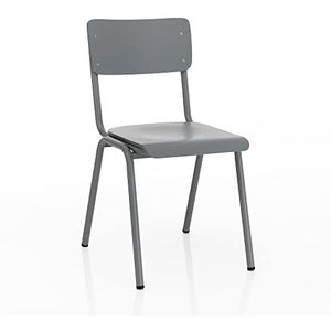 Oresteluchetta 4 stoelen Murphy Grey, staal, grijs, cm, hoogte 80 x B44 x D 57, 4 stuks