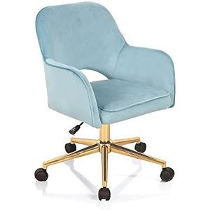 Oresteluchetta Bureaustoel Oscar blauw, fluweel, blauw, H.80/88 x L.57 x D.58