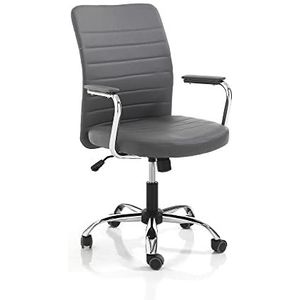 Oresteluchetta Bureaustoel DYCOL Grey, PU Leather, grijs, H.92/102 x L 56 x D 66