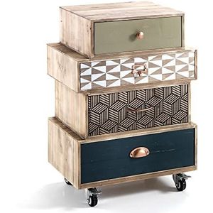 Oresteluchetta Commode van hout, meerkleurig, hoogte 70,5 x lengte 50 x diepte 34 cm