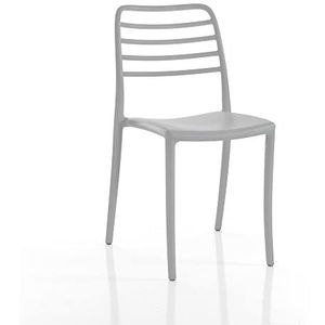 Oresteluchetta Set van 4 stoelen voor binnen en buiten, Noor Grey, polypropyleen, grijs, 83 x 45 x 53,5, 4 stuks