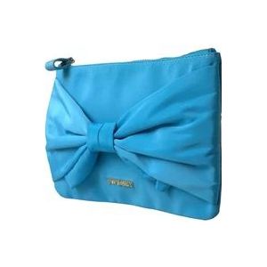 Twinset Blauwe Zijden Strik Clutch Tas , Blue , Dames , Maat: ONE Size