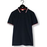 Poloshirt - Katoen - Blauw - Geribde Kraag - Geborduurd Logo