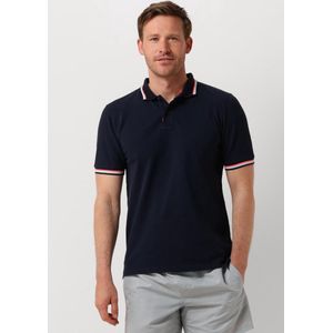 Poloshirt - Katoen - Blauw - Geribde Kraag - Geborduurd Logo