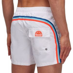 Sundek - Elastic Waist 14 - Zwemshort - Wit - Blauw - Oranje