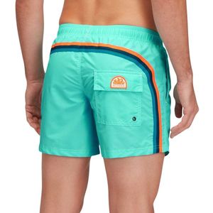 Sundek - Elastic Waist 14 - Zwemshort - Lichtblauw - Oranje - Navy