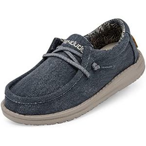 Hey Dude Wally Youth - Schoenen voor jongens - kleur blauw - vrijetijdsschoenen in mocassin-stijl - maat 30, blauw, 30 EU