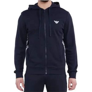 Emporio Armani - Luxe Streetwear Hoodie - Blauw - Heren