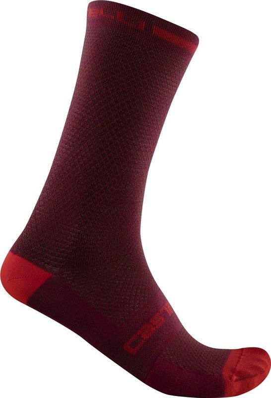 Fietssok Castelli Unisex Superleggera T 18 Sock Bordeaux-Schoenmaat 44 - 47