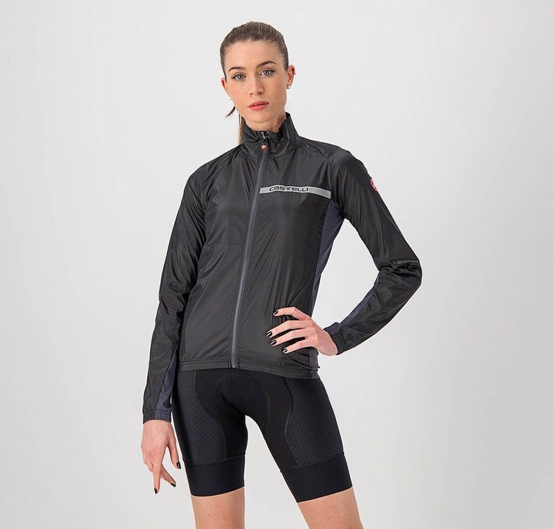 Castelli - Womens Squadra Stretch - Fietsjack - Grijs - Winddicht