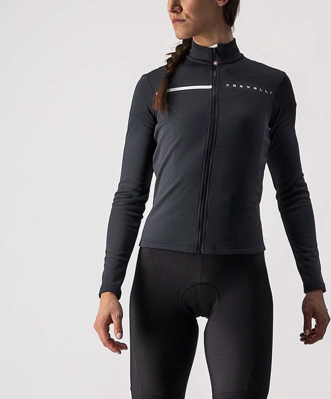 Castelli - SINERGIA 2 JERSEY FZ LIGHT - Fietsshirt Lange Mouwen - Zwart Wit