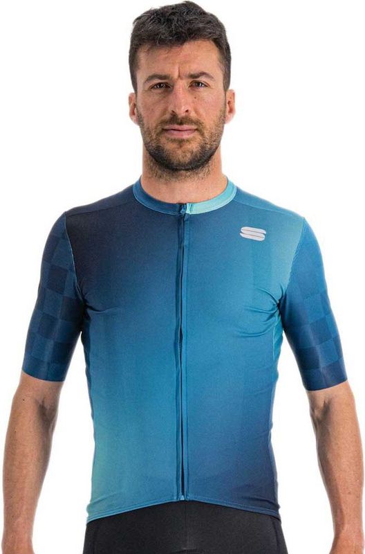 Sportful Fietsshirt Korte Mouwen Blauw Heren - Rocket Jersey Berry Blue Juniper Blue Galaxy