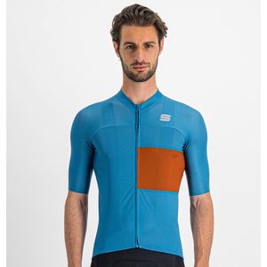 Sportful Fietsshirt Korte Mouwen Blauw Rood Heren - Snap Jersey Berry Blue Cayenna Red-L