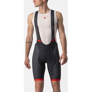 castelli competizione kit bib shorts zwart  rood