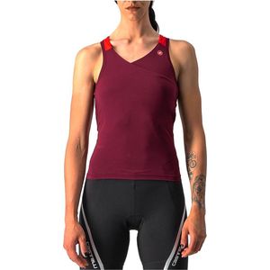 Castelli Fietsshirt mouwloos Dames Bordeaux Rood - SOLARIS TOP BORDEAUX RED