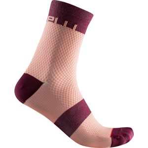 Castelli 4522069-421 Fast 12 sokken, dames, bordeauxrood/blush L/X