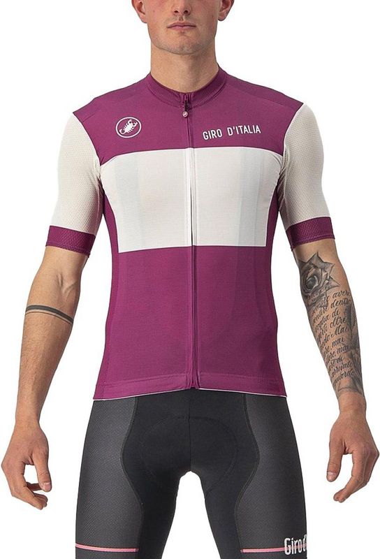 Castelli - Giro Italia 2022 Fuori - Fietsshirt - Paars Wit - Korte Mouwen
