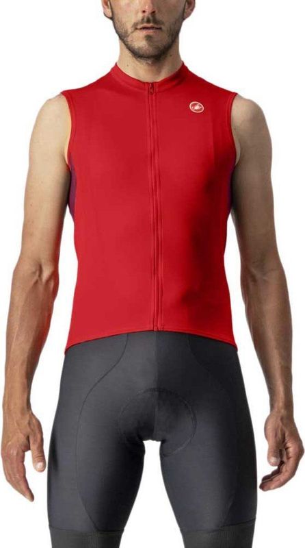 Castelli Entrata Vi Mouwloos Fietsshirt Rood S Man