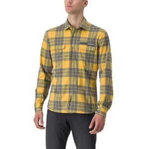 CASTELLI 4523524-755 Unlimited Flanel herenhemd Goudenrood/Dark Gray, maat XL, Goudenrood/donkergrijs, XL