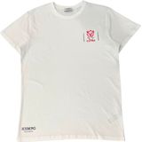 Iceberg - T-shirt - Wit - Katoen - Ronde Hals - Korte Mouwen - Logo-print