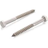 Bouten - Houtdraadbout - Zeskantkop - Roestvaststaal A2