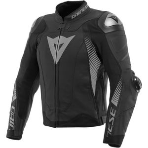 Dainese Super Speed 4, leren jack, Mat-Zwart/Grijs, 46