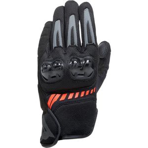 Dainese Mig 3 Air, handschoenen, Zwart/Neon-Rood, L