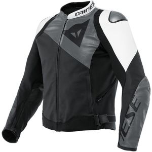 Dainese - Sportiva - Leren Jas - Zwart Mat Antraciet Wit