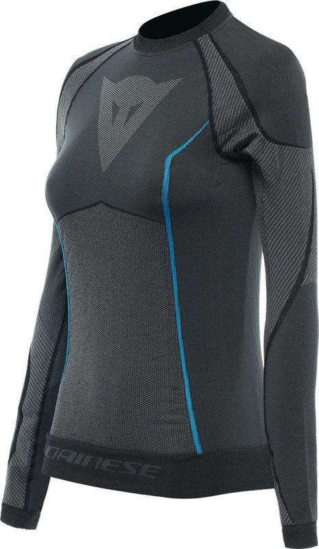 Dainese Dry Ls Lady Baselayer-shirt voor dames, zwart/blauw, M