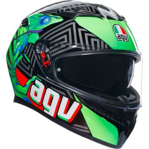 AGV - K3 SV Max Vision - Integraalhelm - Zwart Rood Groen - Polycarbonaat