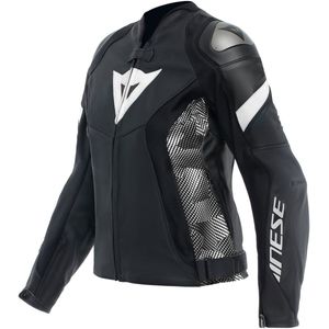 Dainese Avro WMN Leren 5 Jas Zwart Zwart Wit - Maat 38 - Jas