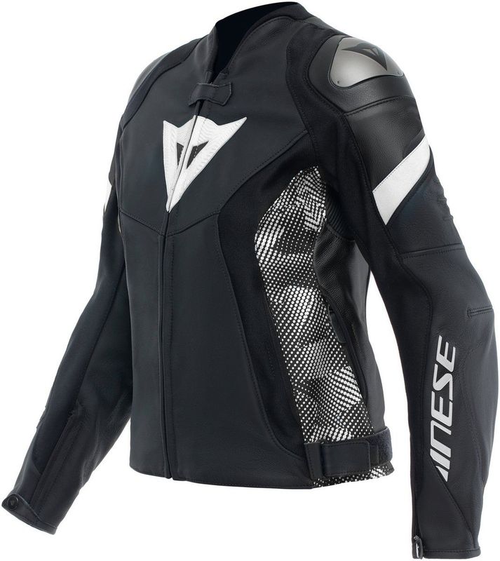 Dainese Avro WMN Leren 5 Jas Zwart Zwart Wit - Maat 38 - Jas