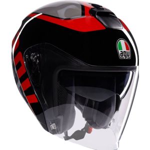 AGV - Irides E2206 - Open Face Helm - Matgrijs - Zwart - Rood