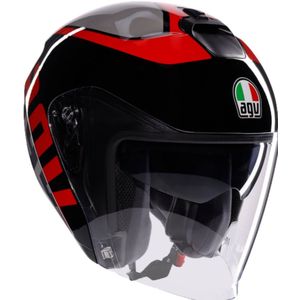 AGV - Irides E2206 - Open Helm - Matgrijs / Zwart / Rood
