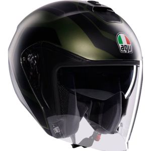AGV - Irides E2206 - Open Helm - Matgroen/Zwart - Hoogwaardige Materialen