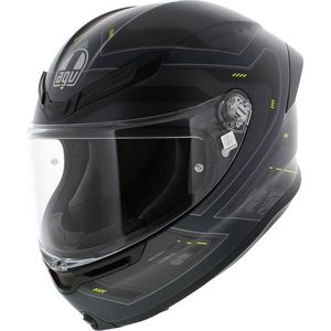 AGV - K6 S E2206 - Helm - Matt Grijs Geel Fluo - Carbon Aramidevezel