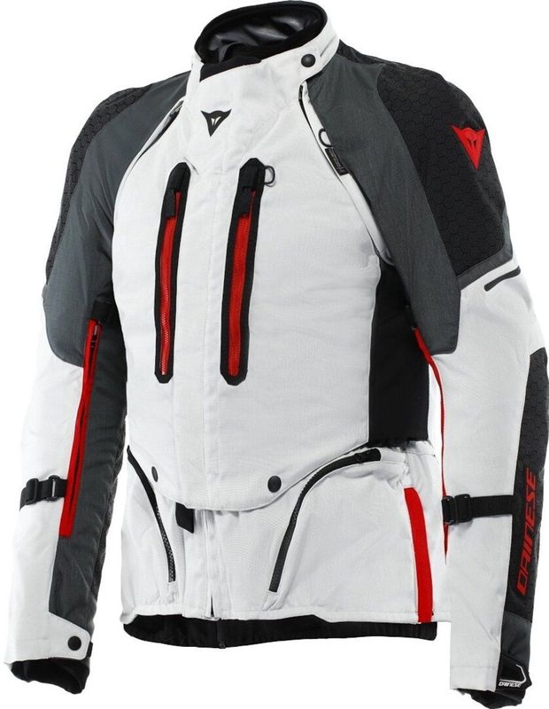 Dainese - Super Adventure - Motorjas - Lichtgrijs Zwart Rood - Polyester