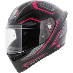 AGV - K1 S - Integraal Motor Helm - Mat Zwart Roze - Veiligheidskeuring ECE22.06