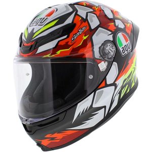 AGV K6-S - Helm - Glans Zwart Rood Wit Geel - Inclusief MaxVision Pinlock