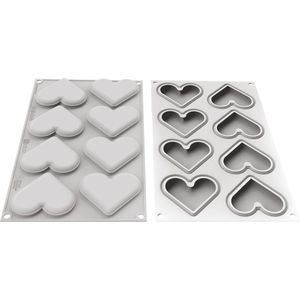 silikomart Siliconen vorm Mini Love Story 6 bakjes met dubbel gebruiksdoel cutter