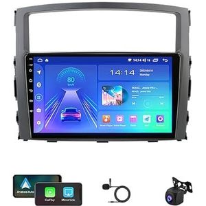Autoradio Radio GPS Navigatie 9 Inch Touchscreen USB Mediaspeler Android 12 Multimedia Autoradio Voor Mitsubishi Pajero 4 V80 V90 2006-2014 Met BT 5.0 DTS Ondersteuning Achteruitrijcamera Carplay SWC