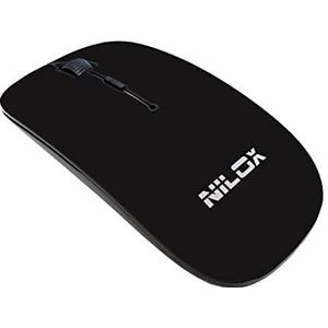 Nilox, MW30 Draadloze muis, draadloze muis met optische tracking 1600 dpi, 4 toetsen en innovatief en elegant design, compatibel met Windows, Mac en Linux, zwart