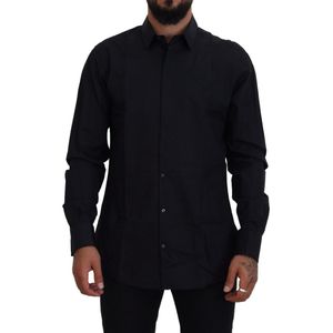 Dolce & Gabbana - Slim Fit Overhemd - Zwart - 100% Katoen