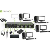 Techly IDATA DP-KVM4 KVM-switch Rack-montage Zwart