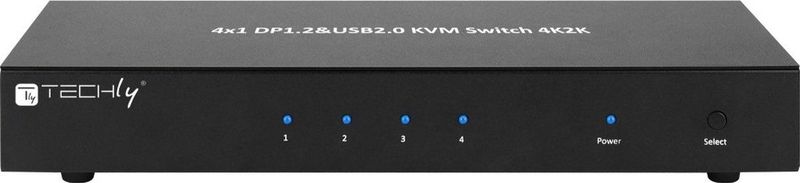 Techly IDATA DP-KVM4 KVM-switch Rack-montage Zwart